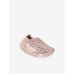 Chaussons b�b� cuir souple rose imprim�