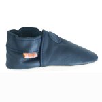 Chaussons b�b� cuir souple uni bleu