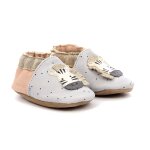 Chaussons bb cute zebra gris rose