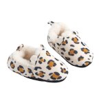 Chaussons bébé fourrés imprimé léopard - leopard ecru Chaussons bébé fourrés imprimé léopard - leopard ecru