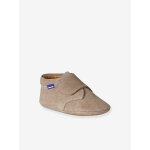 Chaussons b�b� gar�on cuir � scratch beige