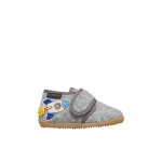 Chaussons b�b� gar�on en tissu bexo gris