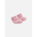 Chaussons b�b� en laine m�lang�e rose perle