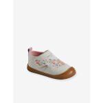 Chaussons bb toile scratch blanc imprim