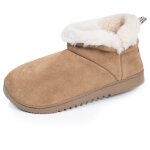 Chaussons bottillons cuir camel semelle gomme crant�s camel