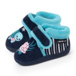 Chaussons bottillons � fermeture � scratch, bon maintien du pied, semelle antid�rapante marine