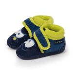 Chaussons bottillons  fermeture  scratch, bon maintien du pied, semelle antidrapante marine