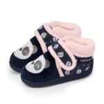 Chaussons bottillons � fermeture � scratch, bon maintien du pied, semelle antid�rapante marine