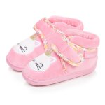 Chaussons bottillons microvelours maintien renforc�, fermeture scratch, simple � enfiler rose