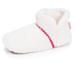 Chaussons bottillons sherpa, semelle gomme ultra souple ivoire