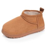 Chaussons bottillons su�dine - semelle crant�e camel
