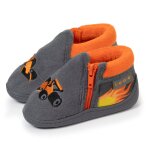 Chaussons bottillons À zip, faciles À enfiler, bon maintien du pied, semelle antidérapante gris Chaussons bottillons À zip, faciles À enfiler, bon maintien du pied, semelle antidérapante gris