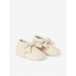 Chaussons 'bow' enfant en cuir vegan blanc cassé Chaussons 'bow' enfant en cuir vegan blanc cassé