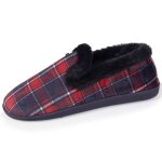 Chaussons charentaises dtails fausse fourrure tartan