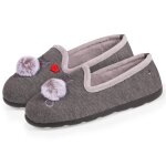 Chaussons charentaises pompom gris chin