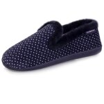 Chaussons charentaises soutien vo�te plantaire, m�moire de forme, chaud et tendance � pois pois