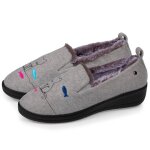 Chaussons charentaises ultra confortables et lgres, faciles  enfiler, talon de 4, 5 cm gris chin