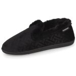 Chaussons charentaises en velours ultra doux, bordure en imitation fourrure, semelle ultra confort noir ...