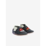 Chaussons cuir souple bb badge fire 974780 - robeez marine