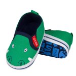Chaussons doux pour bb crocodile vert
