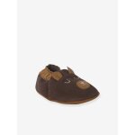 Chaussons élastiqués en cuir souple bébé lot marron Chaussons élastiqués en cuir souple bébé lot marron