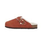 Chaussons enfant en daim marron