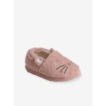 Chaussons esprit peluche enfant chat rose Chaussons esprit peluche enfant chat rose