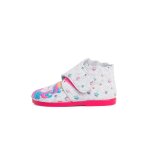 Chaussons en feutre avec fermeture adh�sive licorne multicolore