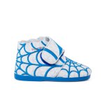 Chaussons en feutre avec fermeture adh�sive toile d'araign�e bleue