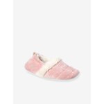 Chaussons fourres peluche fille rose