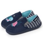 Chaussons mocassins  lastique, enfilage facile, semelle antidrapante marine