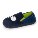 Chaussons mocassins enfilage facile, semelle antidrapante marine