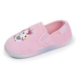 Chaussons mocassins enfilage facile, semelle antidrapante rose