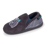 Chaussons mocassins monstre rayé gris Chaussons mocassins monstre rayé gris