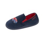 Chaussons mocassins polaire chin�e, maintien du pieds, semelle l�g�re, souple marine