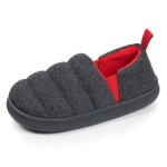 Chaussons mocassins polaire chin�e semelle bloup extra confort gris chin�