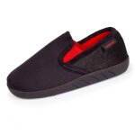 Chaussons mocassins rouges noir