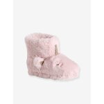 Chaussons montants fausse fourrure enfant rose