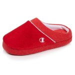 Chaussons mules immitation fourure doux pantoufle confortable lavable rouge
