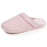 Chaussons mules maille nid d'abeille, semelle gomme antid�rapante blush
