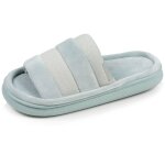 Chaussons mules ouvertes velours semelle bloup xtra confort vertamande