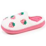 Chaussons mules sherpa fraise, semelle bloup xtra confort, amorti souple ivoire