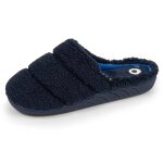 Chaussons mules en sherpa, semelle ergonomique confort marine Chaussons mules en sherpa, semelle ergonomique confort marine