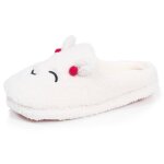 Chaussons mules sherpa, semelle gomme ultra souple ivoire