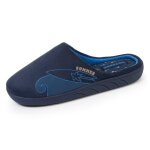 Chaussons mules en suédine, semelle ergonomique confort marine Chaussons mules en suédine, semelle ergonomique confort marine