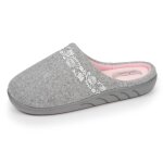 Chaussons mules en tissu polaire, semelle ergonomique confort gris chiné Chaussons mules en tissu polaire, semelle ergonomique confort gris chiné