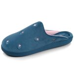 Chaussons mules ultra confortables et l�gers, mousse � m�moire de forme bleu canardfleurs