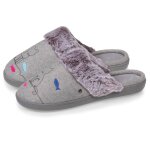 Chaussons mules ultra confortables et lgers, mousse  mmoire de forme gris chin