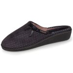 Chaussons mules ultra doux, ultra confort talon de 4 cm pois