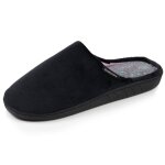 Chaussons mules velours semelle ergonomique, mousse � m�moire forme noir
